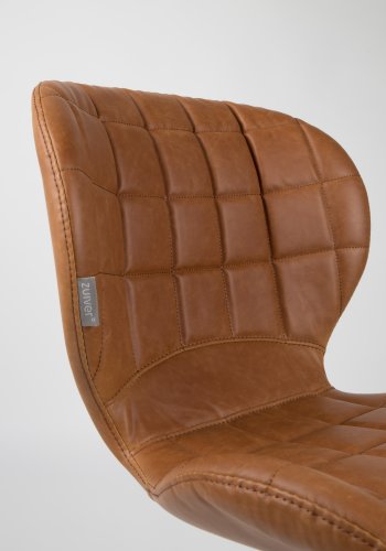 ZUIVER OMG LL spisebordsstol - brun PU og sort jern