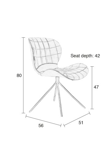 ZUIVER OMG LL spisebordsstol - brun PU og sort jern