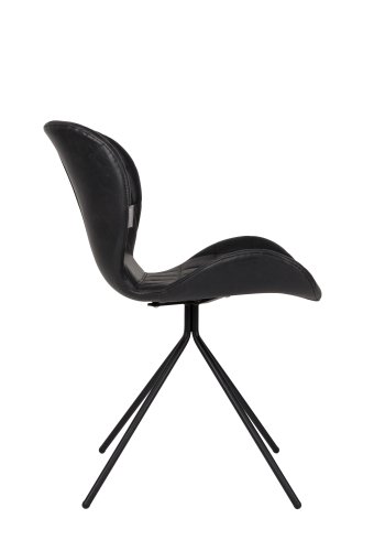 ZUIVER OMG LL spisebordsstol - sort PU og sort jern