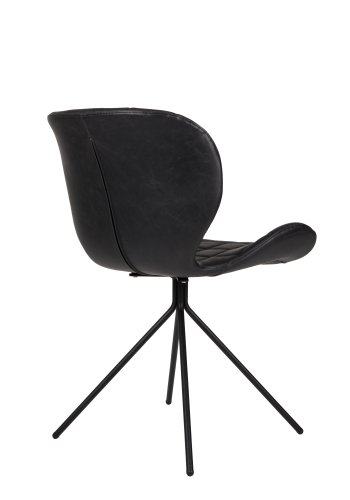 ZUIVER OMG LL spisebordsstol - sort PU og sort jern