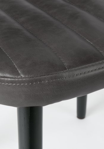 WHITE LABEL LIVING Jake Worn spisebordsstol - sort kunstlder og egetr