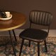 WHITE LABEL LIVING Jake Worn spisebordsstol - sort kunstlder og egetr