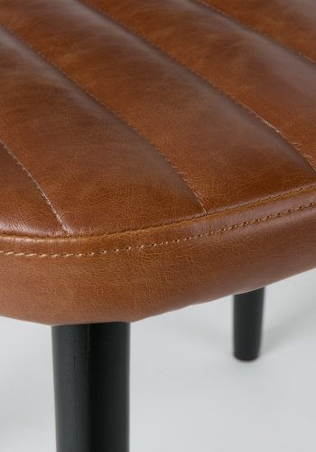 WHITE LABEL LIVING Jake Worn spisebordsstol - brun kunstlder og egetr