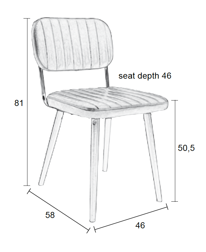 WHITE LABEL LIVING Jake Worn spisebordsstol - brun kunstlder og egetr