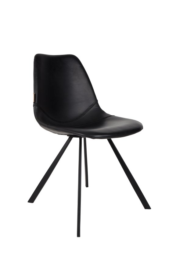 DUTCHBONE Franky spisebordsstol - sort PU og sort stl