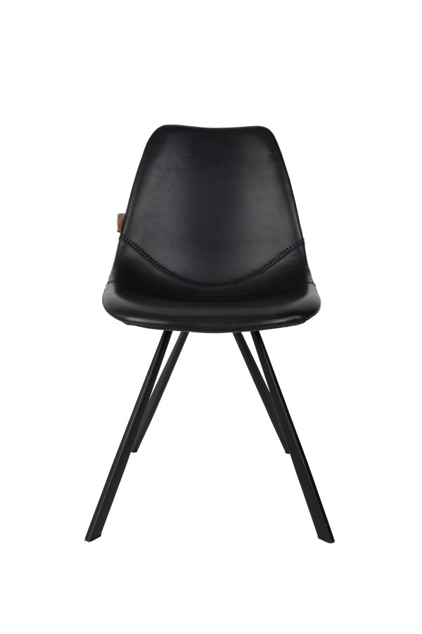 DUTCHBONE Franky spisebordsstol - sort PU og sort stl