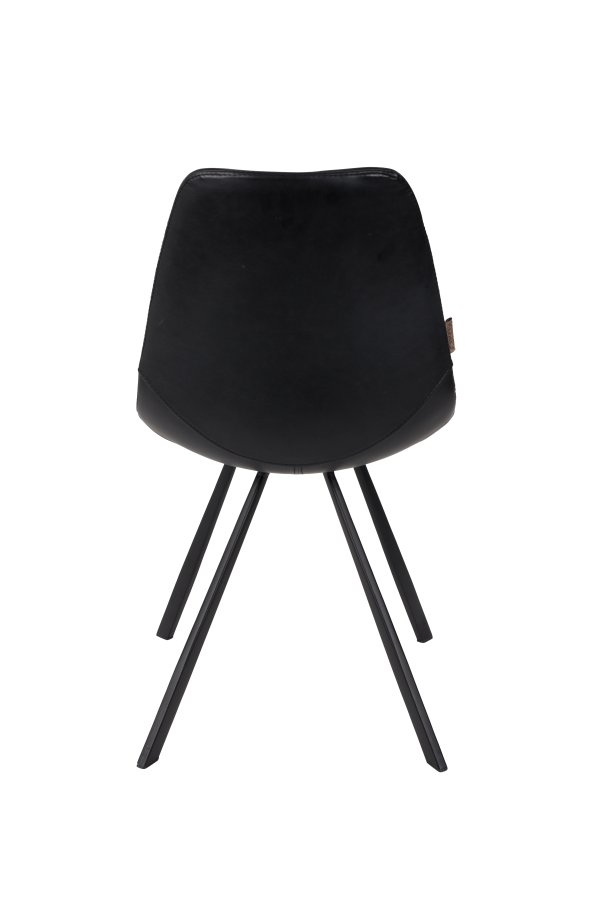 DUTCHBONE Franky spisebordsstol - sort PU og sort stl
