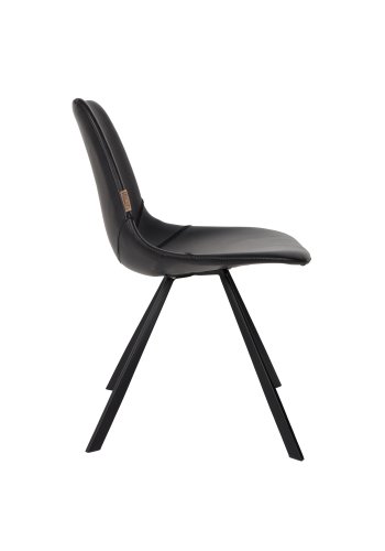 DUTCHBONE Franky spisebordsstol - sort PU og sort stl