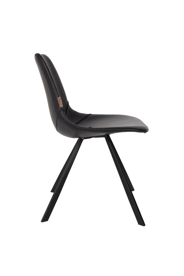 DUTCHBONE Franky spisebordsstol - sort PU og sort stl
