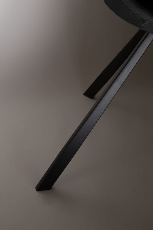 DUTCHBONE Franky spisebordsstol - sort PU og sort stl