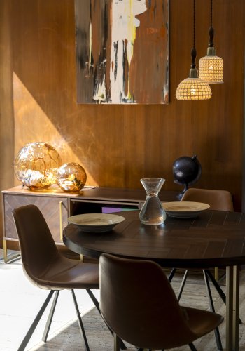 DUTCHBONE Franky spisebordsstol - brun PU og sort stl