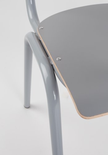 ZUIVER Back To School spisebordsstol, stabelbar - gr HPL og gr stl