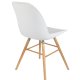 ZUIVER Albert Kuip spisebordsstol - hvid plastik og natur asketr