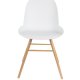 ZUIVER Albert Kuip spisebordsstol - hvid plastik og natur asketr