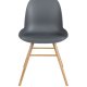 ZUIVER Albert Kuip spisebordsstol - mrkegr plastik og natur asketr