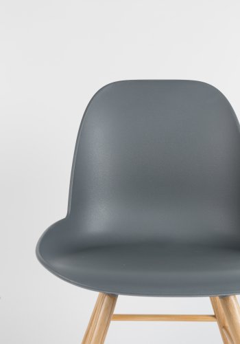 ZUIVER Albert Kuip spisebordsstol - mrkegr plastik og natur asketr