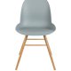 ZUIVER Albert Kuip spisebordsstol - lysegr plastik og natur asketr