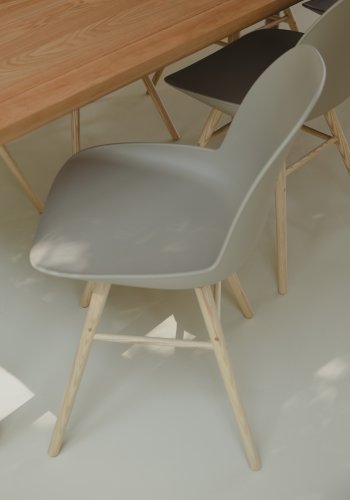 ZUIVER Albert Kuip spisebordsstol - taupe plastik og natur asketr
