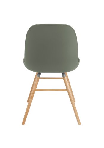 ZUIVER Albert Kuip spisebordsstol - grn plastik og natur asketr