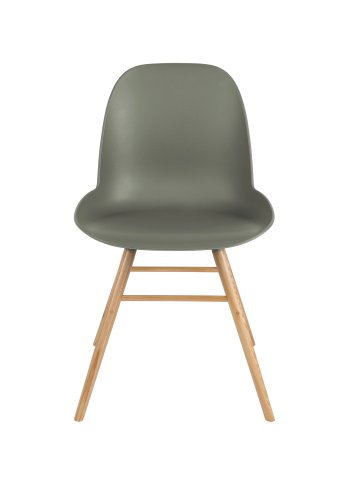 ZUIVER Albert Kuip spisebordsstol - grn plastik og natur asketr