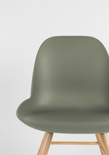ZUIVER Albert Kuip spisebordsstol - grn plastik og natur asketr