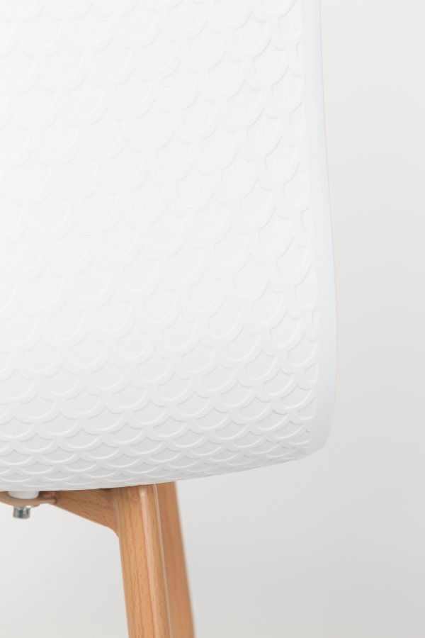 WHITE LABEL LIVING Leon spisebordsstol - hvid polypropylen og jern