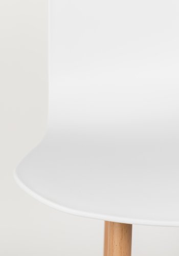 WHITE LABEL LIVING Leon spisebordsstol - hvid polypropylen og jern