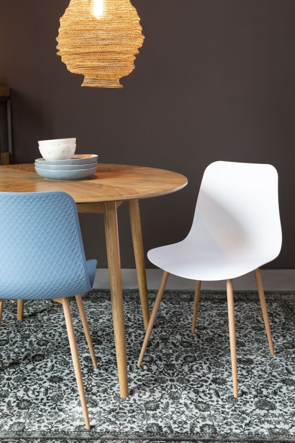 WHITE LABEL LIVING Leon spisebordsstol - hvid polypropylen og jern