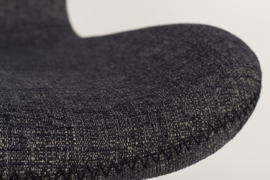 WHITE LABEL LIVING Lester spisebordsstol - antracitgr stof og bgetr