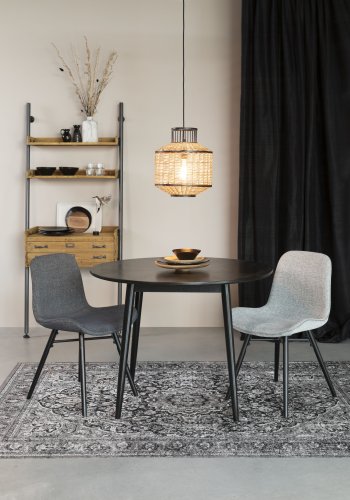 WHITE LABEL LIVING Lester spisebordsstol - antracitgr stof og bgetr