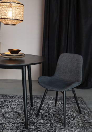 WHITE LABEL LIVING Lester spisebordsstol - antracitgr stof og bgetr