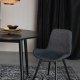 WHITE LABEL LIVING Lester spisebordsstol - antracitgr stof og bgetr