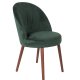 DUTCHBONE Barbara spisebordsstol - grn polyester stof og brun bgetr