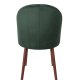DUTCHBONE Barbara spisebordsstol - grn polyester stof og brun bgetr
