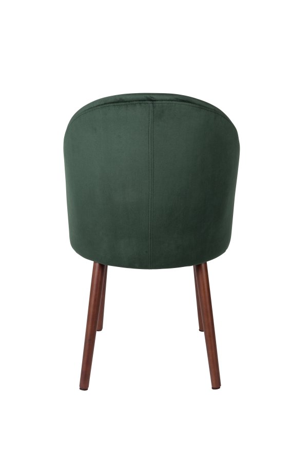 DUTCHBONE Barbara spisebordsstol - grn polyester stof og brun bgetr