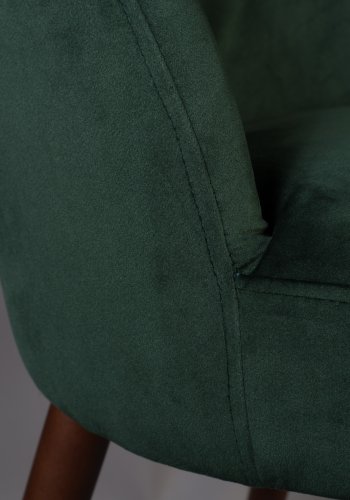 DUTCHBONE Barbara spisebordsstol - grn polyester stof og brun bgetr