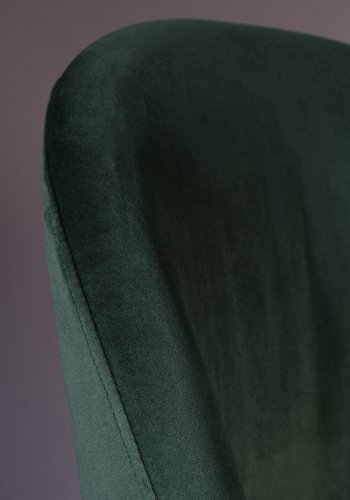 DUTCHBONE Barbara spisebordsstol - grn polyester stof og brun bgetr