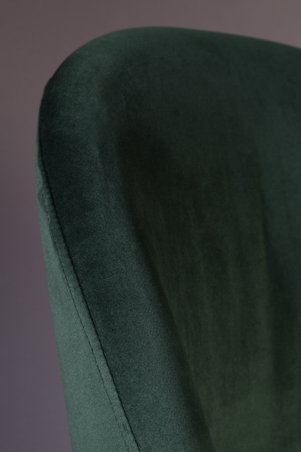 DUTCHBONE Barbara spisebordsstol - grn polyester stof og brun bgetr