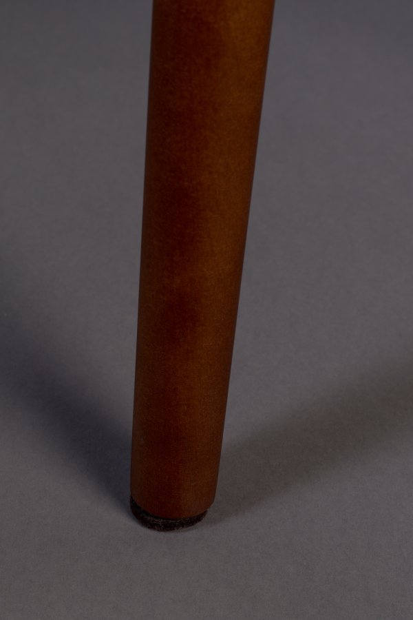 DUTCHBONE Barbara spisebordsstol - grn polyester stof og brun bgetr