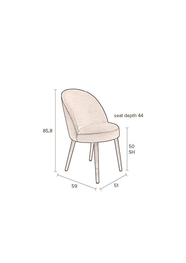 DUTCHBONE Barbara spisebordsstol - grn polyester stof og brun bgetr