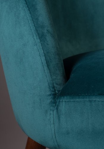 DUTCHBONE Barbara spisebordsstol - grn fljl stof og brun bgetr