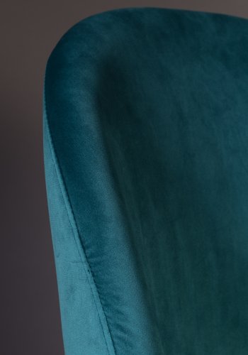 DUTCHBONE Barbara spisebordsstol - grn fljl stof og brun bgetr