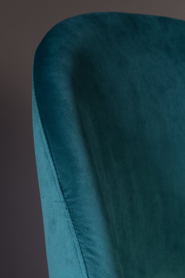 DUTCHBONE Barbara spisebordsstol - grn fljl stof og brun bgetr