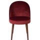 DUTCHBONE Barbara spisebordsstol - rd fljl stof og brun bgetr