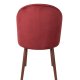 DUTCHBONE Barbara spisebordsstol - rd fljl stof og brun bgetr