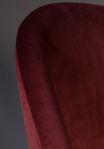 DUTCHBONE Barbara spisebordsstol - rd fljl stof og brun bgetr