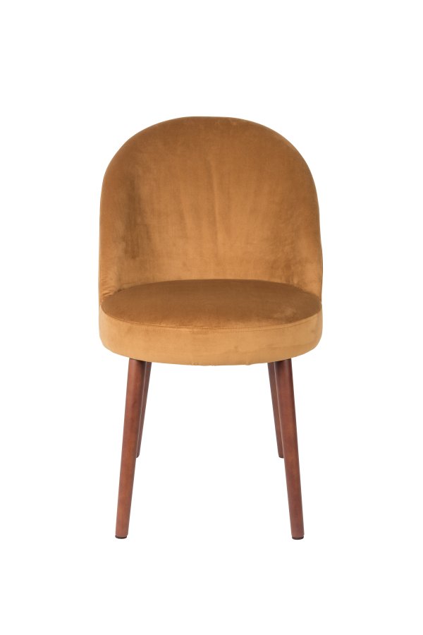 DUTCHBONE Barbara spisebordsstol - camel fljl stof og brun bgetr
