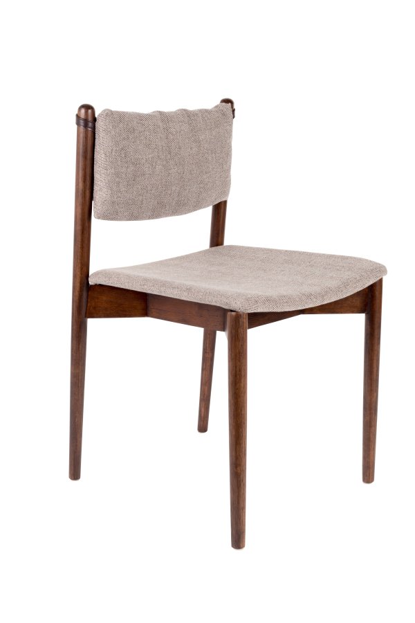 DUTCHBONE Torrance spisebordsstol - brun polyester stof og brun tr