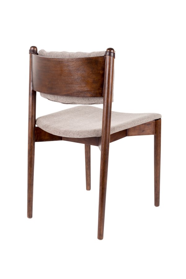 DUTCHBONE Torrance spisebordsstol - brun polyester stof og brun tr