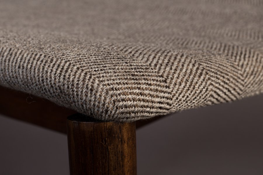 DUTCHBONE Torrance spisebordsstol - brun polyester stof og brun tr